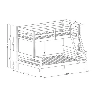 Induzy Solid Wood Bunk Beds Matte Black - South Shore - Image 10
