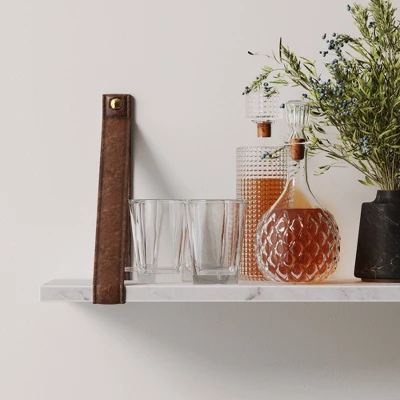 Brandon Vintage Matte Faux Marble Wall Shelf Brown - Nathan James - Image 5