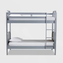 Twin Mariana Wood Bunk Bed Gray - Baxton Studio