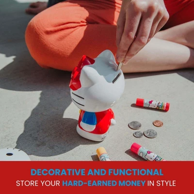 Silver Buffalo Sanrio Hello Kitty 6-Inch Ceramic Figural Coin Bank Storage - Image 4