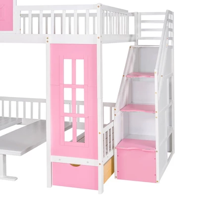 Full-Over-Full Bunk Bed With Changeable Table, Separable Bunk Bed Turn Into Upper Bed And Down Desk-ModernLuxe - Image 13