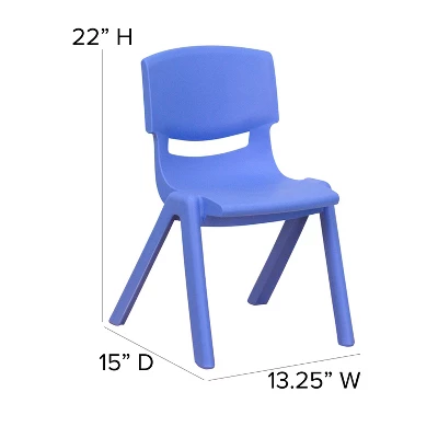 Emma And Oliver 2 Pack Plastic Stackable School Chair With 12"H Seat, Preschool Seating - Image 3