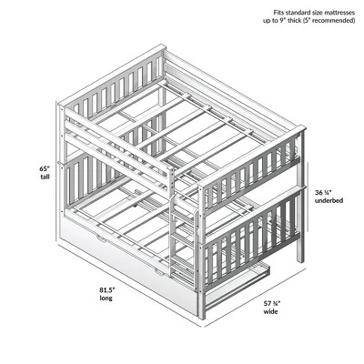 Max & Lily Full Over Full Bunk Bed With Trundle Bed - Image 5