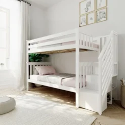Max & Lily Twin Over Twin Staircase Bunk Bed