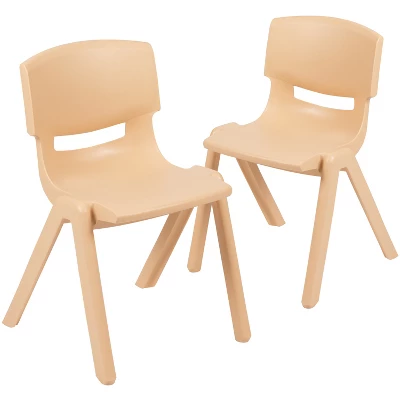 Flash Furniture 2 Pack Plastic Stackable School Chair With 13.25" Seat Height