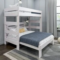 Max & Lily Famrhouse Twin Over Full L-Shaped Bunk Bed