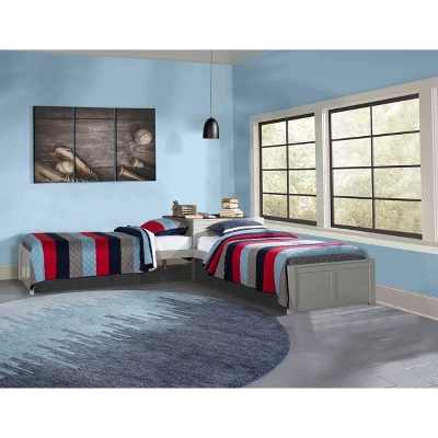 Twin Pulse L Shape Bed Gray - Hillsdale Furniture