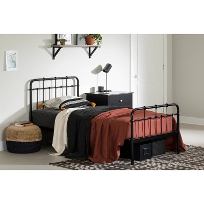 Vito Metal Complete Bed Pure Black - South Shore - Image 2