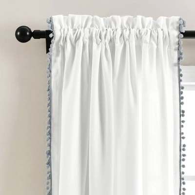 Pom Pom Window Curtain Panel - Lush Décor
