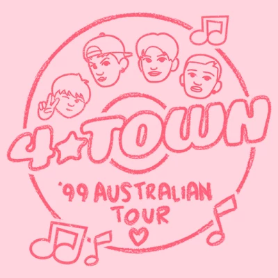 Junior's Turning Red 4*Town '99 Australian Tour Badge T-Shirt