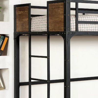 Twin Navii Industrial Loft Bed Black - HOMES: Inside + Out - Image 3