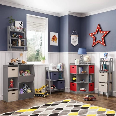 3pc Kids' Floor Cabinet With 2 Bins Set - RiverRidge Home - Image 2