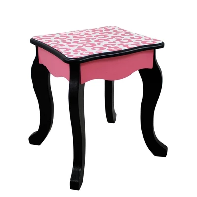 Fashion Leopard Prints Gisele Play Wooden Vanity Set Pink / Black - Teamson Kids - Image 6