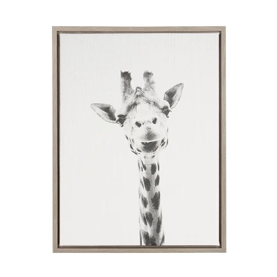24" X 18" Giraffe Framed Canvas Art - Uniek - Image 4