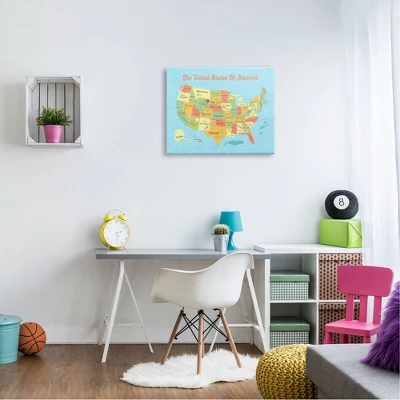 24"x1.5'x30" United States Of America Usa Kids' Map Oversized Stretched Canvas Wall Art - Stupell Industries - Image 2