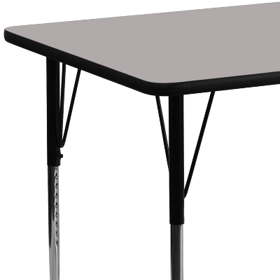 Emma And Oliver 24x60 Rectangle HP Laminate Adjustable Activity Table - Image 3
