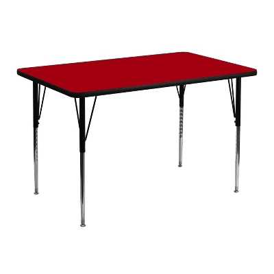 Flash Furniture 30''W X 48''L Rectangular Thermal Laminate Activity Table - Standard Height Adjustable Legs - Image 10
