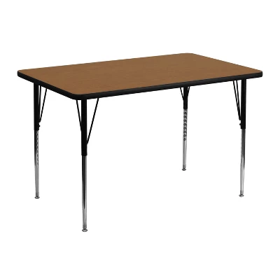 Flash Furniture 30''W X 48''L Rectangular Thermal Laminate Activity Table - Standard Height Adjustable Legs - Image 8