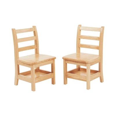 ECR4Kids Three Rung Ladderback Chairs With Storage, 2-Pack - Natural - Image 9