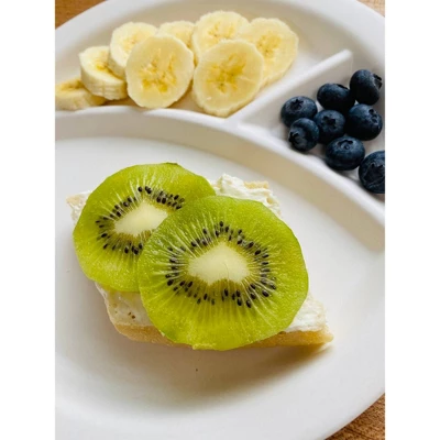 Red Rover 9" 4pk Bamboo Kids' Divided Plates Blue/Green/Purple - Image 2