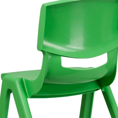 Flash Furniture 2 Pack Green Plastic Stackable School Chair With 15.5" Seat Height - Image 5