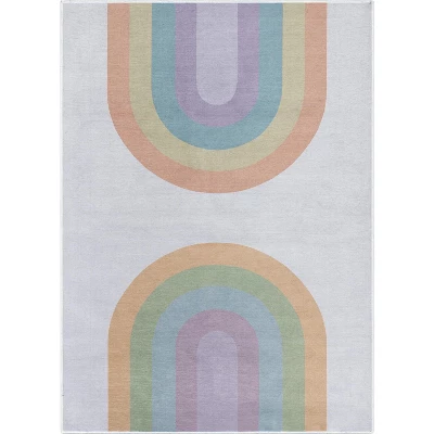 Well Woven Rainbow Watercolor Apollo Kids Collection Multi Color Area Rug - Image 2