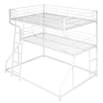 Full XL Over Twin XL Over Queen Size Metal Triple Bunk Bed With Ladder-ModernLuxe - Image 6