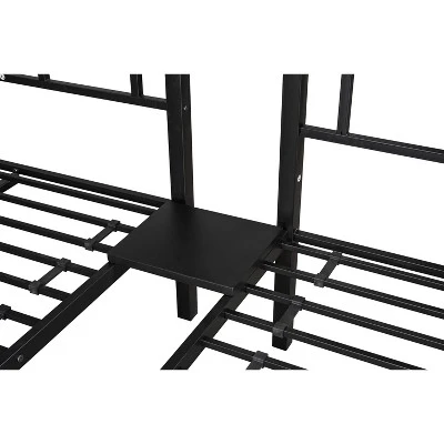 Twin Over Twin Metal Triple Bunk Bed With Ladder-ModernLuxe - Image 11