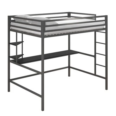 Full Maxwell Metal Loft Bed With Desk & Shelves - Novogratz - Image 9
