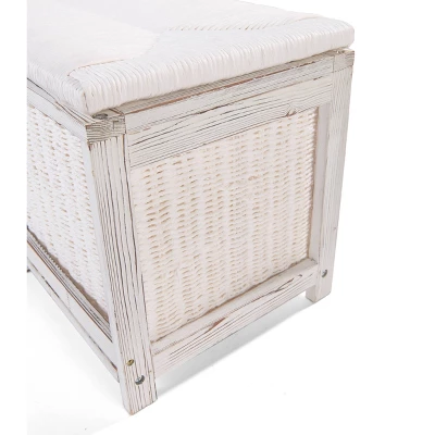 Badger Basket Kid's Storage Bench With Woven Top And Baskets White - Image 6