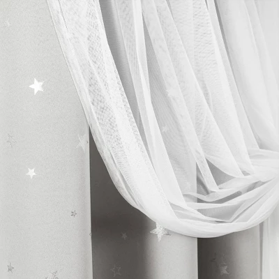 Star Sheer Insulated Grommet Blackout Window Curtain Panel Set - Lush Décor - Image 5