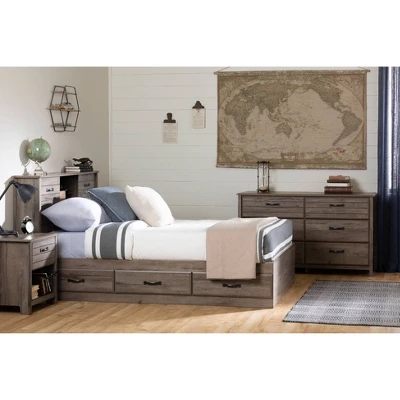 Full Asten Mates Bed With 3 Drawers Fall Oak - South Shore - Image 2