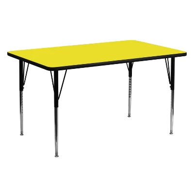 Flash Furniture 24''W X 60''L Rectangular HP Laminate Activity Table - Standard Height Adjustable Legs - Image 9