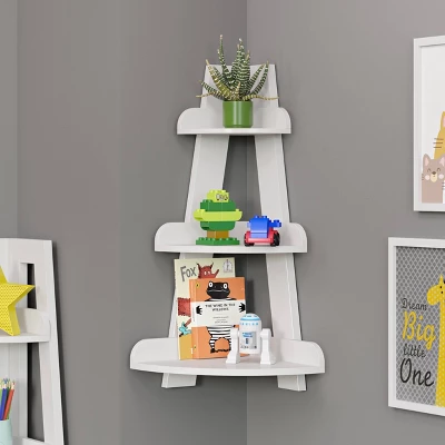 Kids' Corner Ladder Wall Shelf White - RiverRidge Home - Image 2
