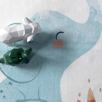 NuLOOM Elain Cheerful Elephant Machine Washable Kids Area Rug - Image 5