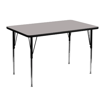 Flash Furniture 30''W X 48''L Rectangular HP Laminate Activity Table - Standard Height Adjustable Legs - Image 2