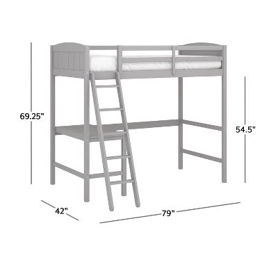 Twin Alexis Wood Arch Loft Bed With Desk - Hillsdale Furniture - Image 2