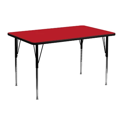 Flash Furniture 24''W X 48''L Rectangular HP Laminate Activity Table - Standard Height Adjustable Legs - Image 4
