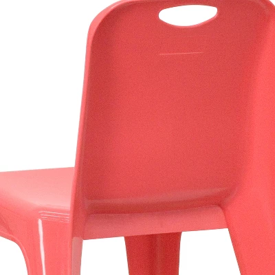 Flash Furniture 4 Pack Plastic Stackable School Chair With Carrying Handle And 11'' Seat Height - Image 5