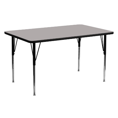 Emma And Oliver 24x60 Rectangle HP Laminate Adjustable Activity Table - Image 6