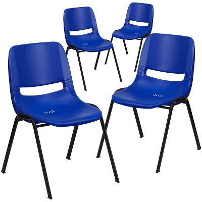 Flash Furniture 4 Pack HERCULES Series 440 Lb. Capacity Kid's Ergonomic Shell Stack Chair With 12" Seat Height - Image 3