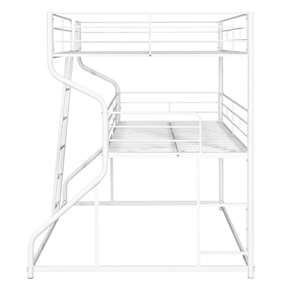 Full XL Over Twin XL Over Queen Size Metal Triple Bunk Bed With Ladder-ModernLuxe - Image 8