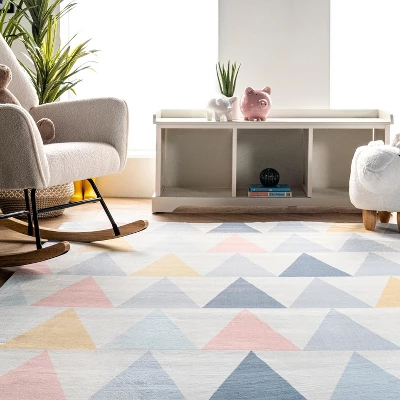 NuLOOM Penny Kids Geometric Nursery Or Playroom Area Rug - Image 5