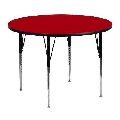 Flash Furniture 48'' Round Thermal Laminate Activity Table - Standard Height Adjustable Legs - Image 8