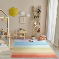Well Woven Sunrise Rainbow Apollo Kids Collection Multi Color Area Rug