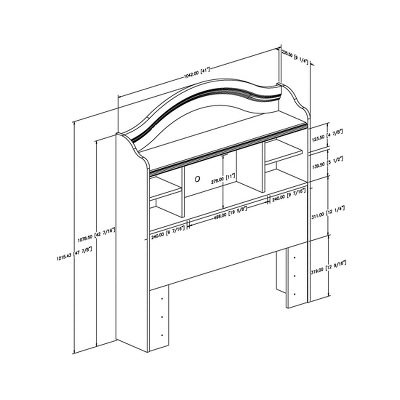 Twin Savannah Bookcase Headboard Pure White - South Shore - Image 4