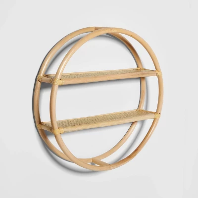 Rattan Kids' Round Shelf Natural - Pillowfort™ - Image 2