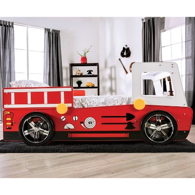 Twin Kamphora Fire Truck Engine Youth Bed - Red - MiBasics - Image 2