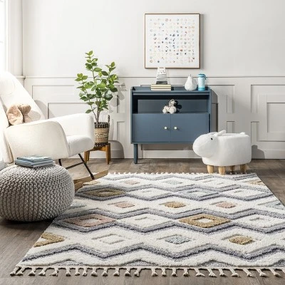Kirsty Colorful Checkers Kids Tassel Area Rug - Image 7