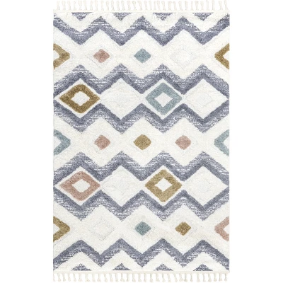 Kirsty Colorful Checkers Kids Tassel Area Rug - Image 9